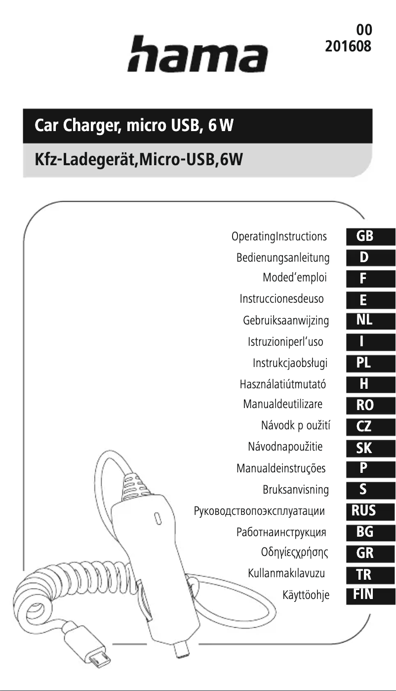 Page n°1 - Manuel utilisateur Hama 201608