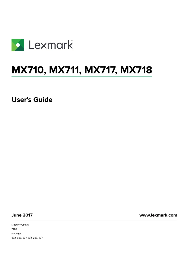 Page 1 de la notice Manuel utilisateur Lexmark MX711de
