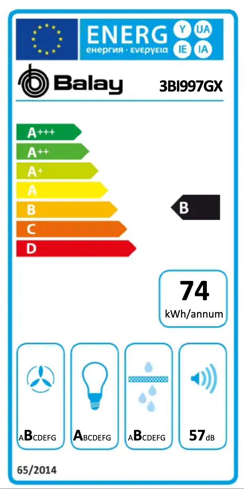 Page 1 de la notice Manuel utilisateur Balay 3BI997GX
