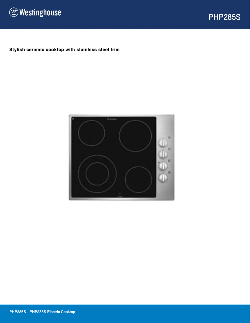 Image de la première page du manuel de l'appareil PHP285S