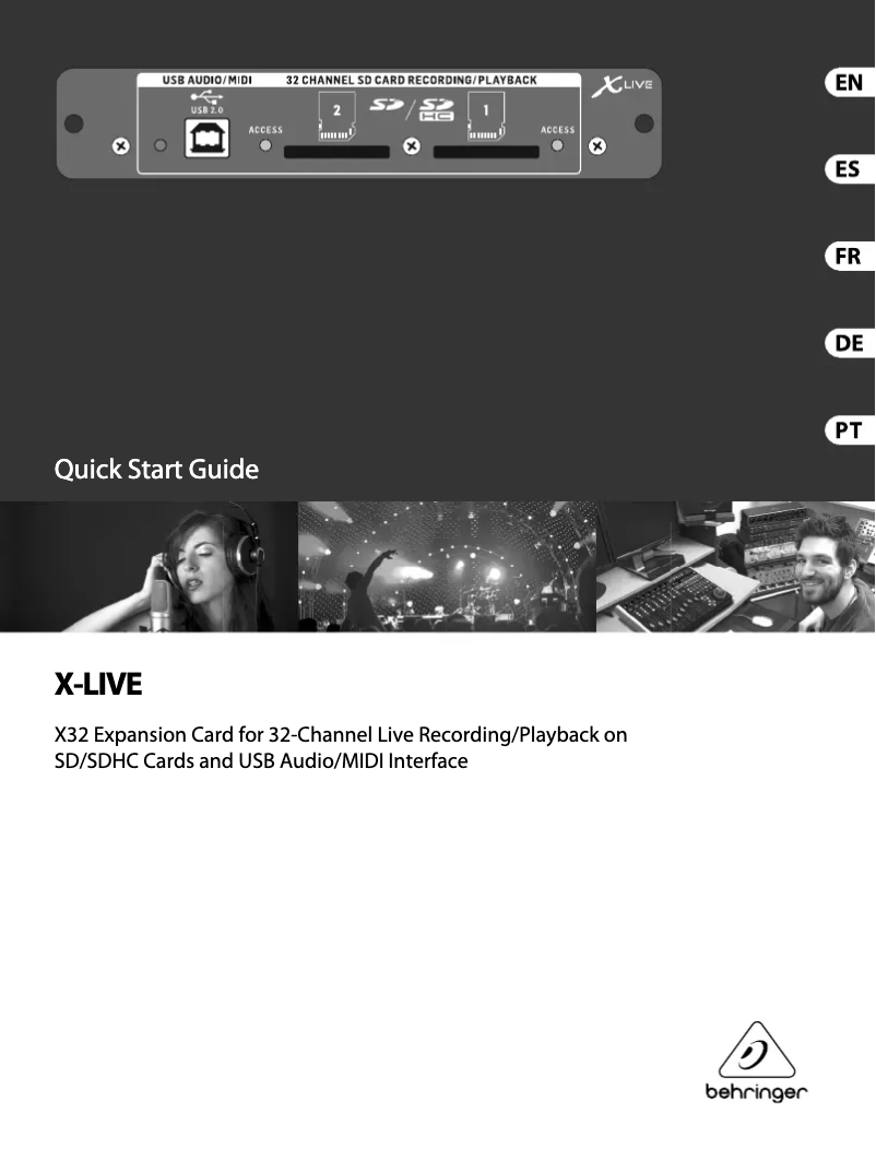 Page 1 de la notice Manuel utilisateur Behringer X-LIVE