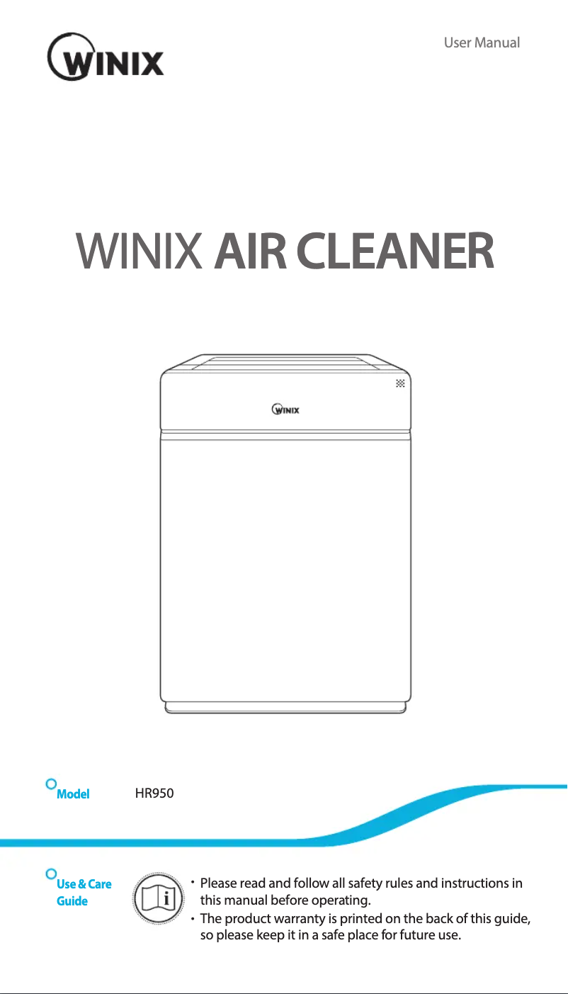 Page 1 de la notice Manuel utilisateur Winix H950