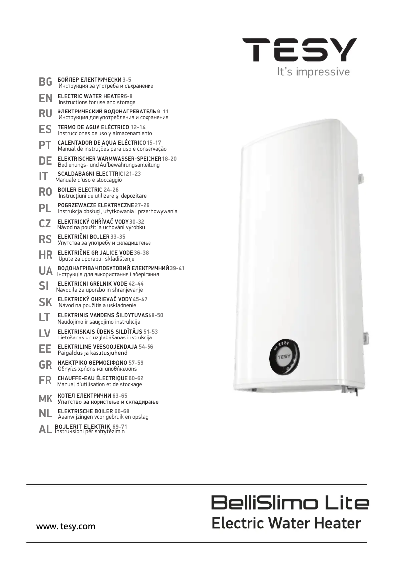 Page n°1 - Manuel utilisateur Tesy BelliSlimo Lite 50