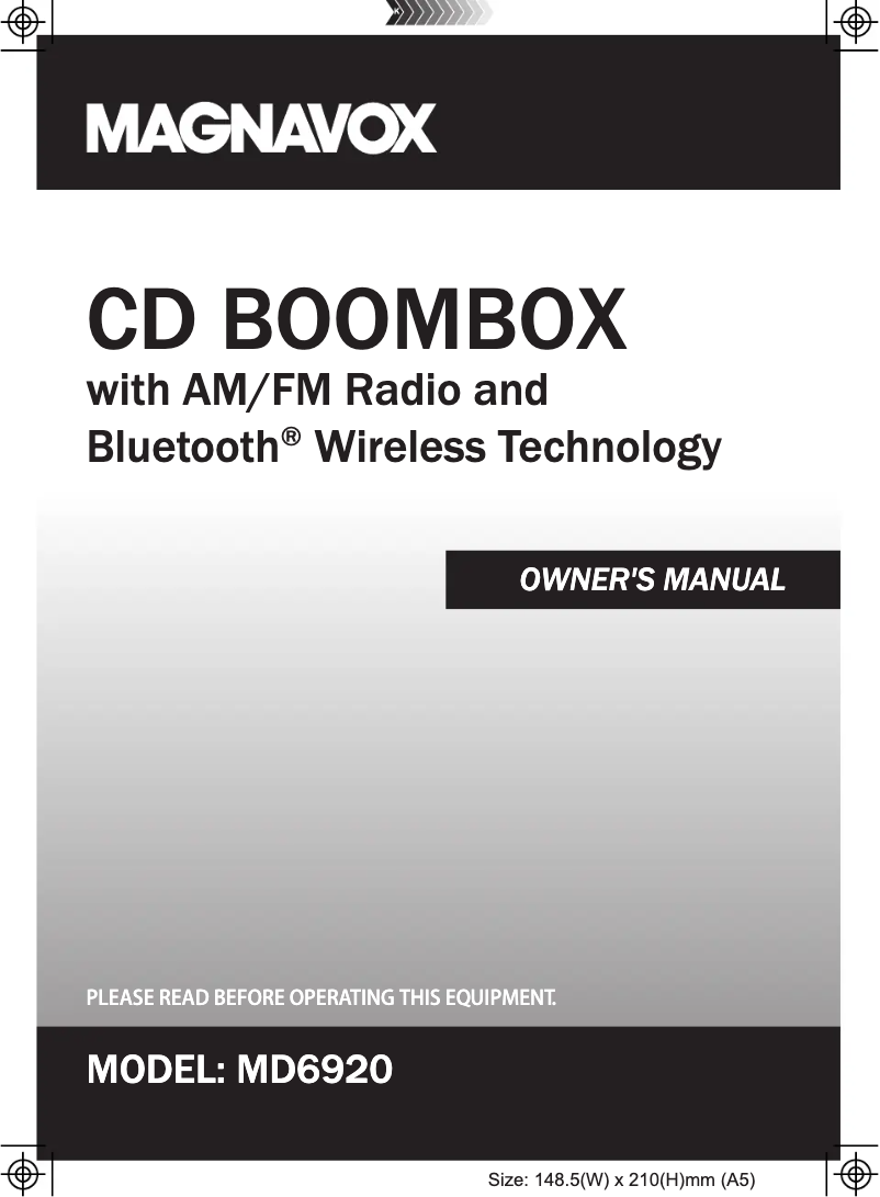 Page 1 de la notice Manuel utilisateur Magnavox MD6920