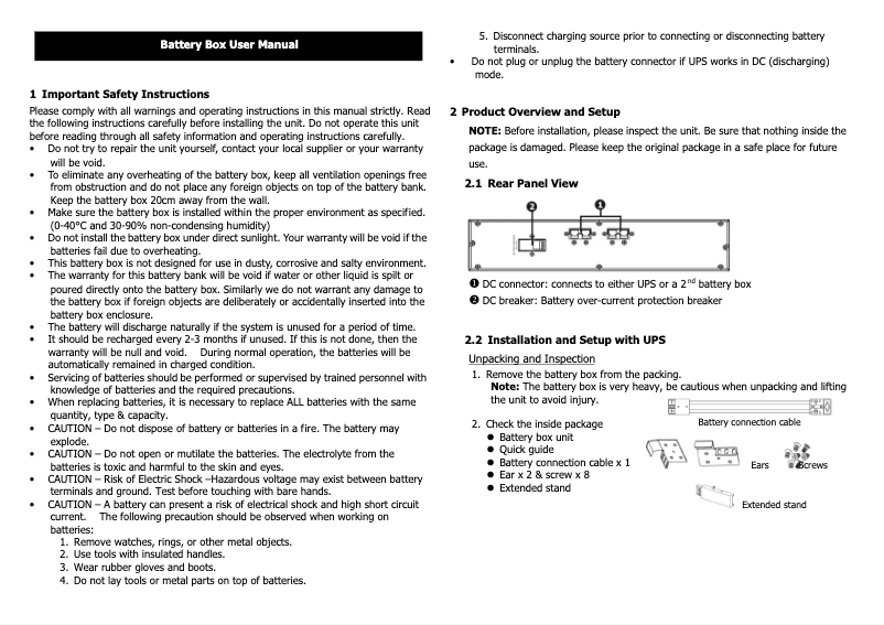 Page n°1 - Manuel utilisateur ATen BP24V18AH