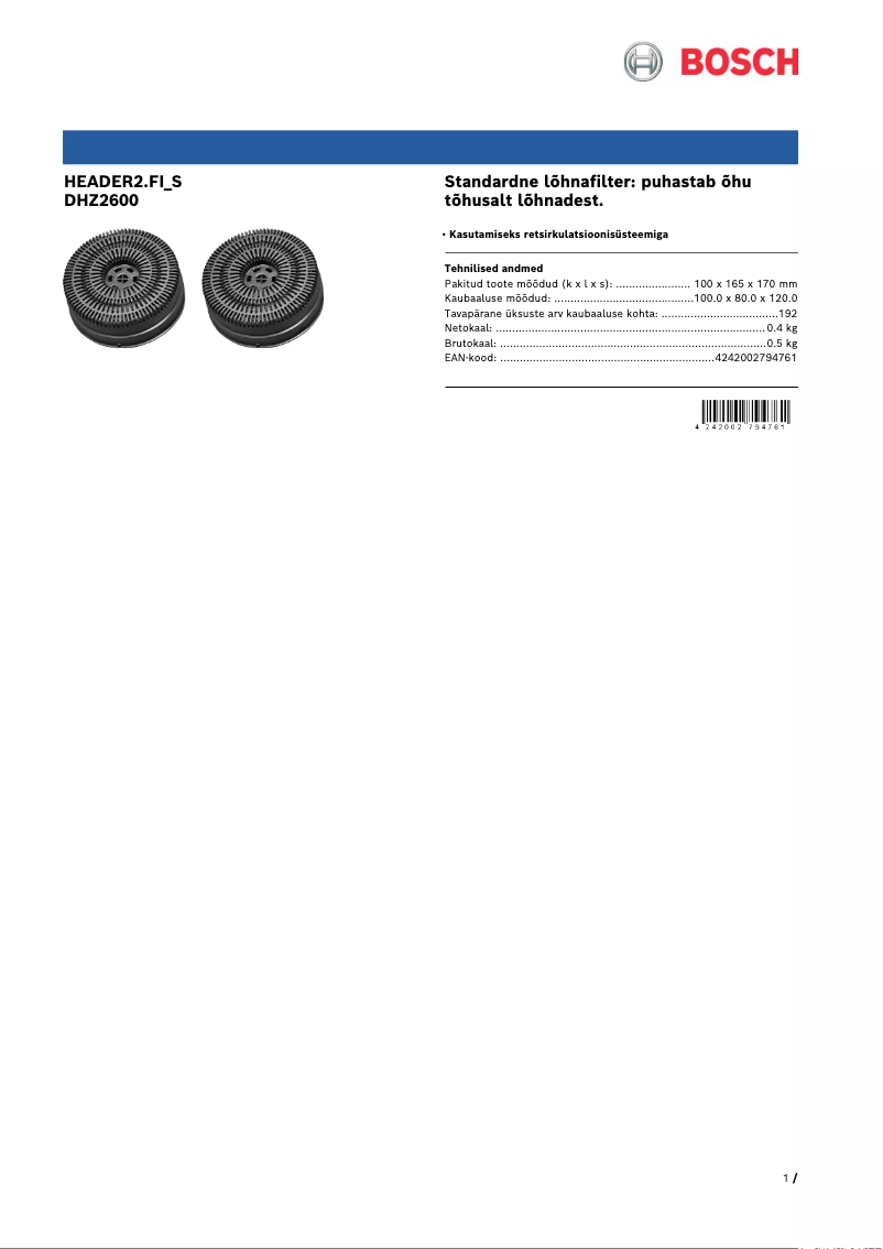 Image de la première page du manuel de l'appareil DHZ2600