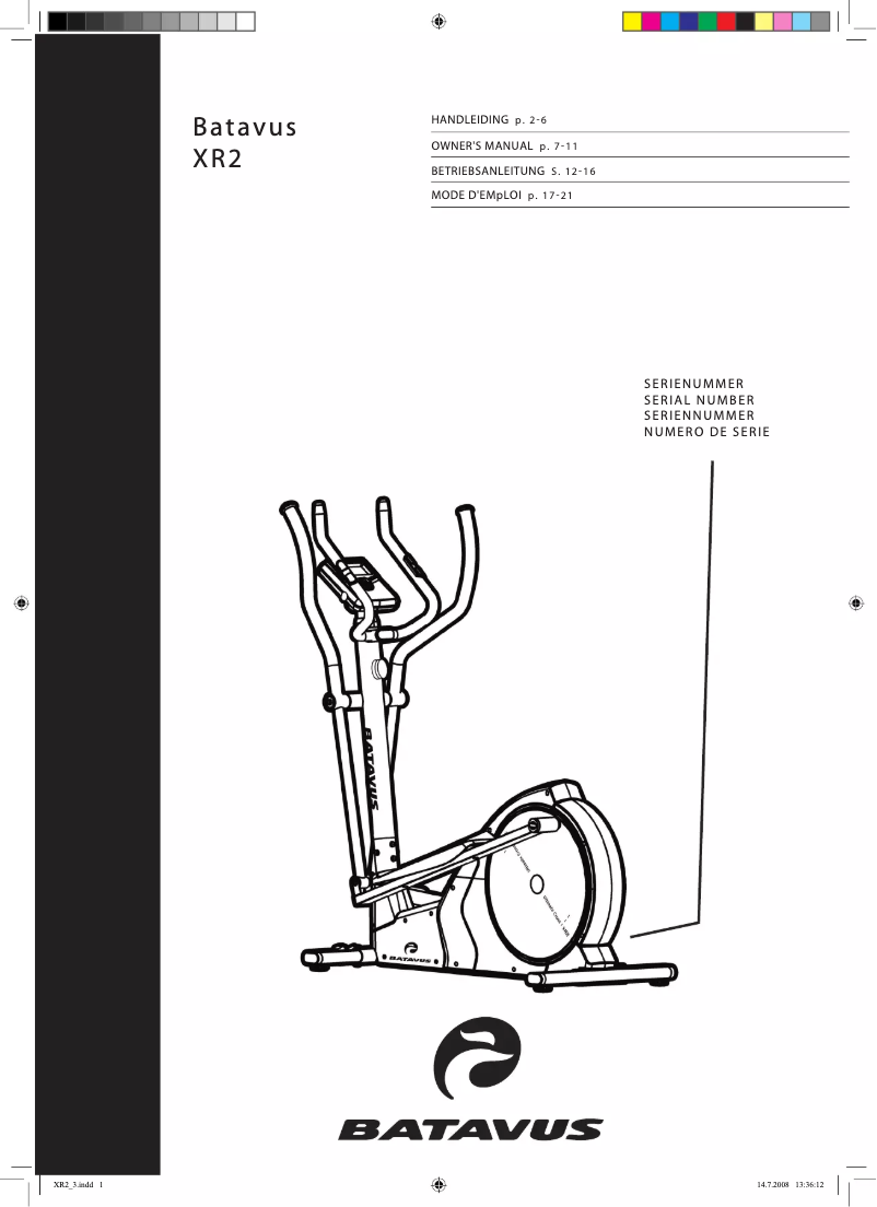 Image de la première page du manuel de l'appareil XR2