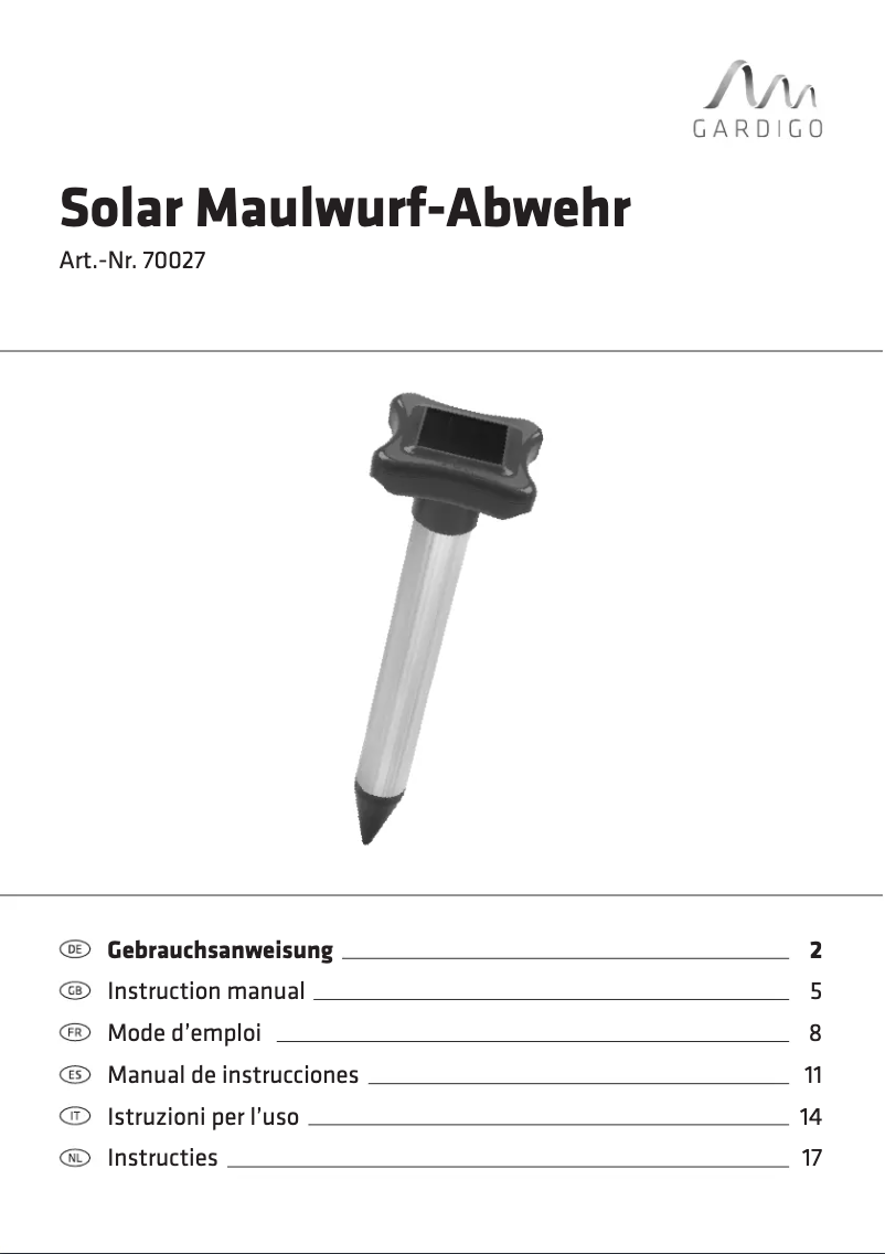 Image de la première page du manuel de l'appareil 70027