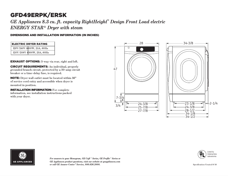 Image de la première page du manuel de l'appareil GFD49ERSKWW