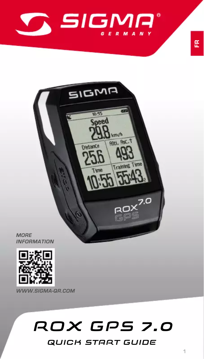Page n°1 - Manuel utilisateur Sigma ROX GPS 7.0