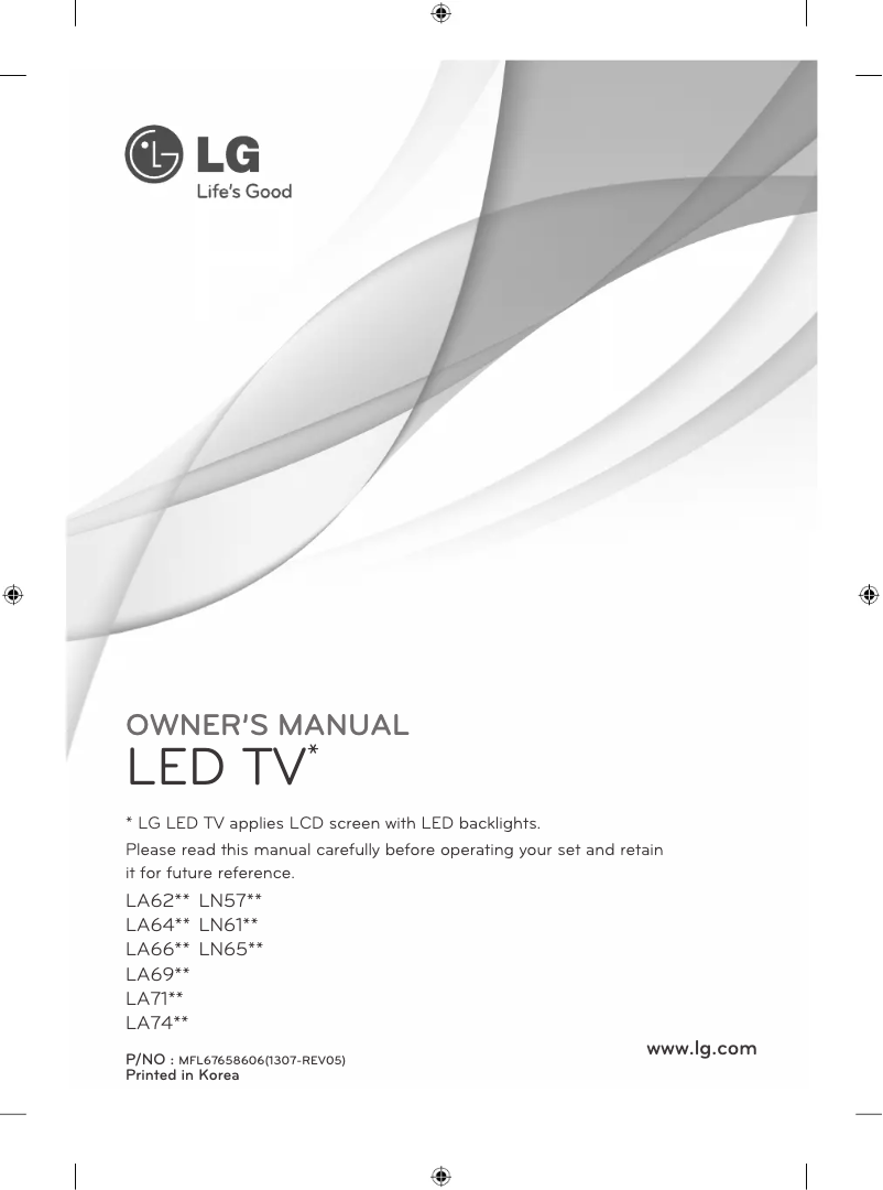 Page n°1 - Manuel utilisateur LG 32LA660V