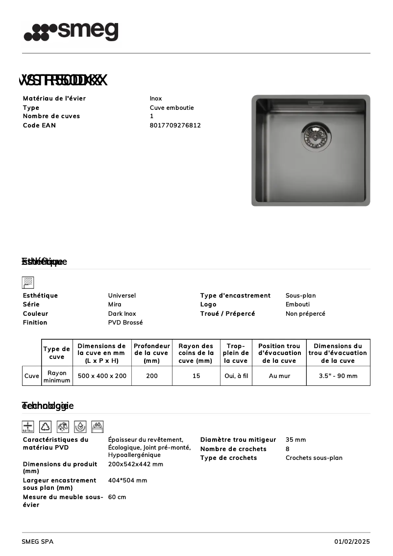 Page n°1 - Manuel utilisateur Smeg VSTR50DKX