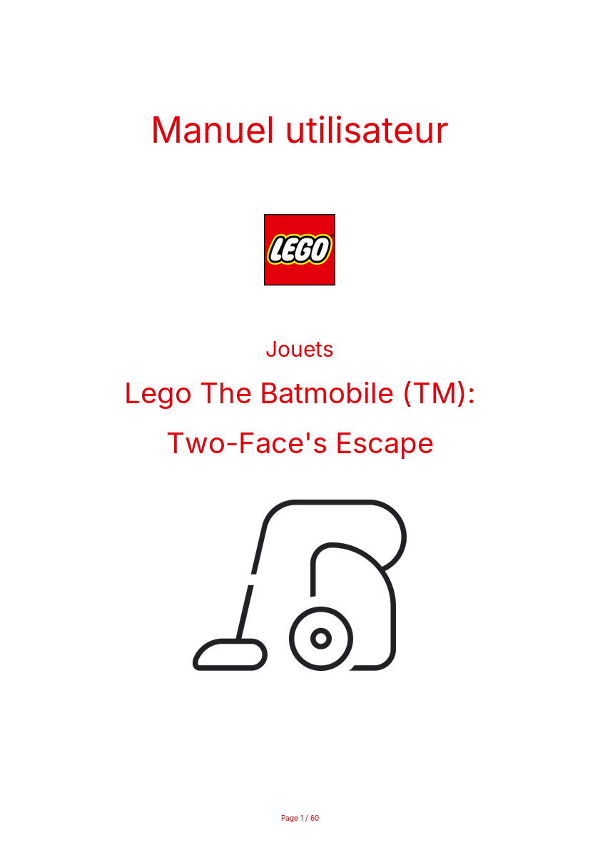 Image de la première page du manuel de l'appareil The Batmobile (TM): Two-Face's Escape