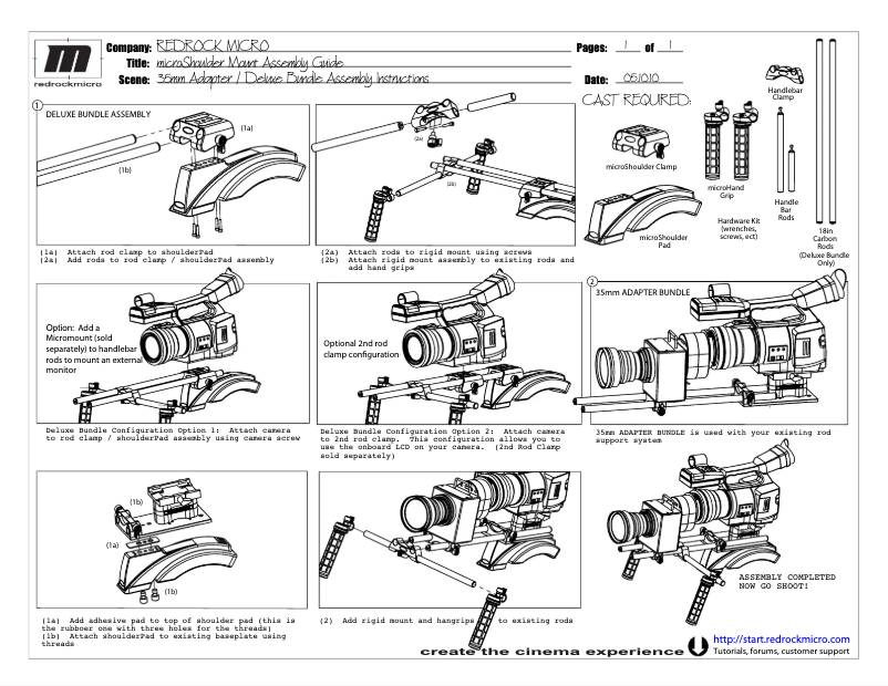 Page n°1 - Manuel utilisateur Redrock Micro MicroShoulderMount