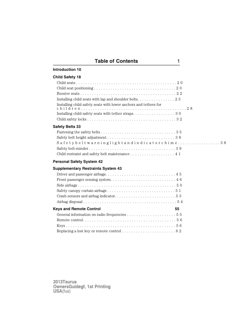 Image de la première page du manuel de l'appareil Taurus (2013)