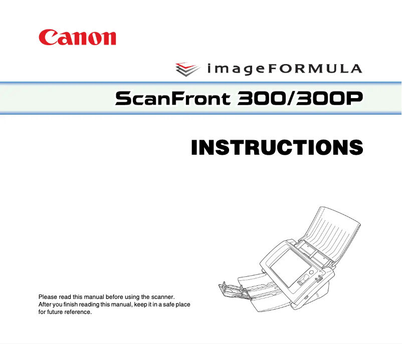 Page 1 de la notice Manuel utilisateur Canon imageFormula ScanFront 300