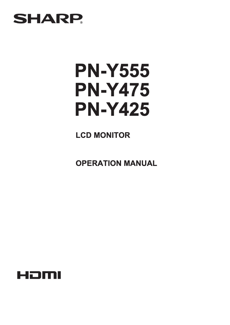 Page n°1 - Manuel utilisateur Sharp PNY-425