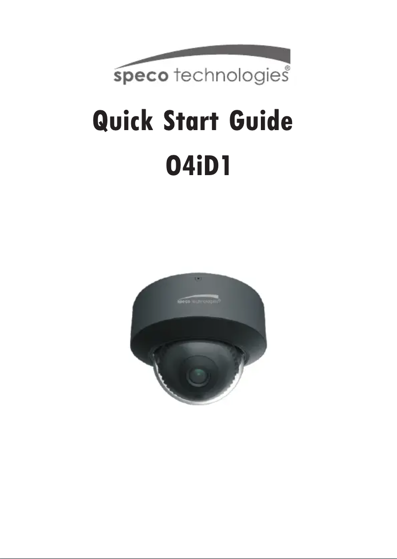 Página 1 del manual Guía de inicio rápido Speco Technologies O4ID1
