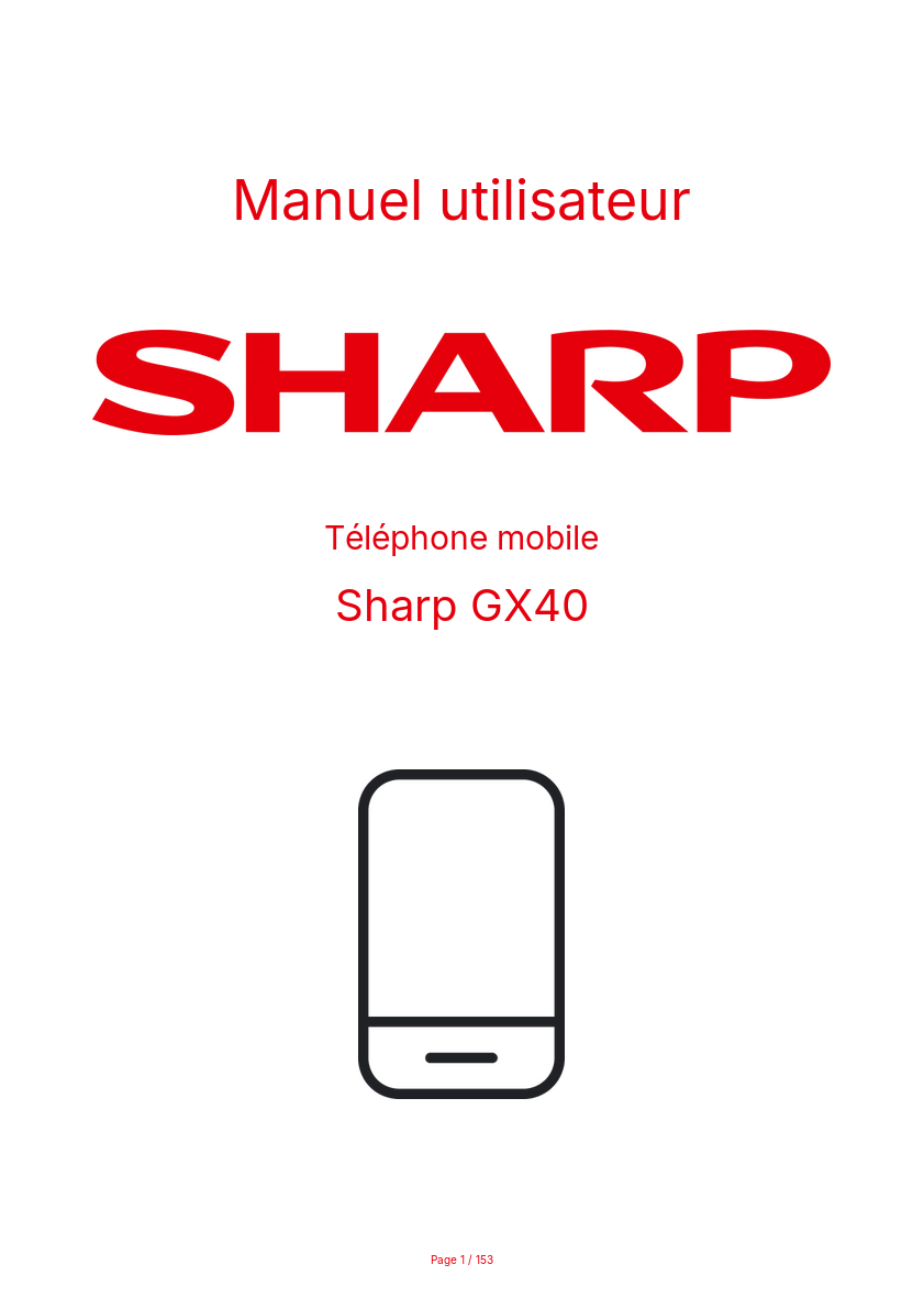 Page n°1 - Manuel utilisateur Sharp GX40
