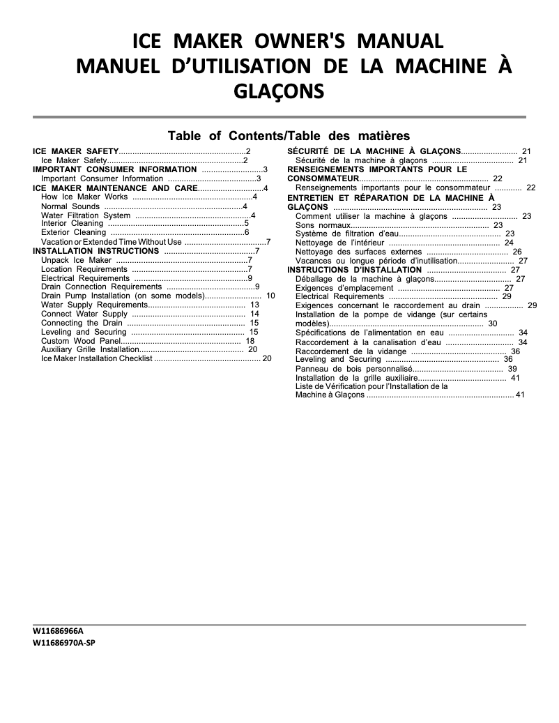 Page n°1 - Instructions / montage Whirlpool WUI75X15HB