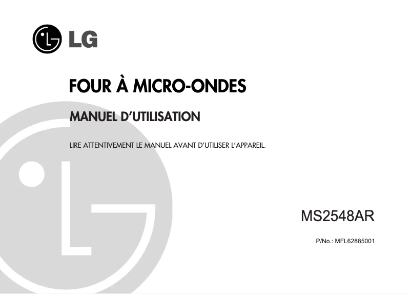 Page 1 de la notice Manuel utilisateur LG MS2548AR
