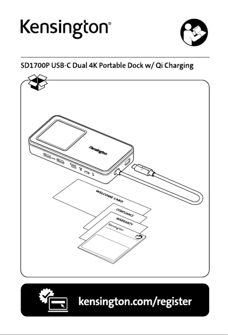 Page 1 de la notice Manuel utilisateur Kensington SD1700P