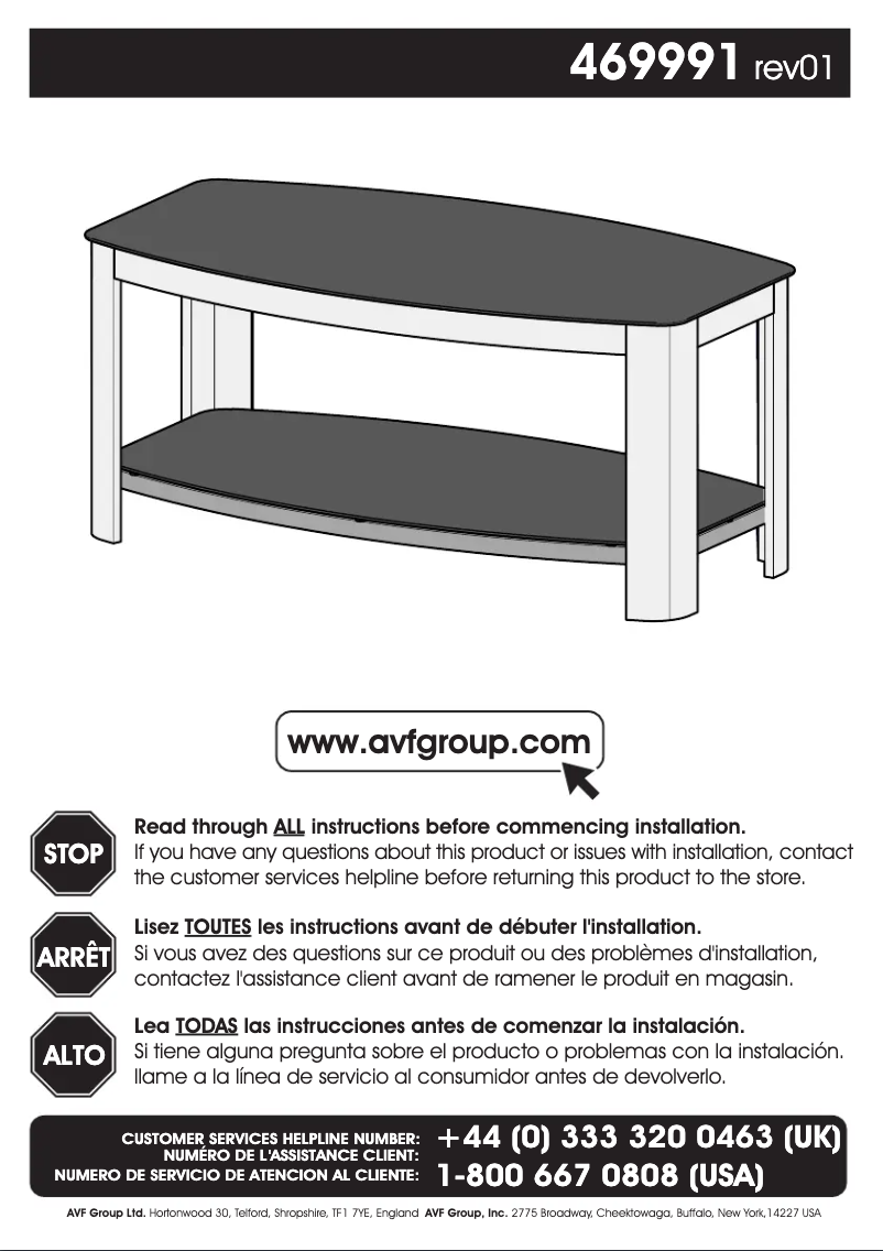 Page 1 de la notice Manuel utilisateur AVF Affinity