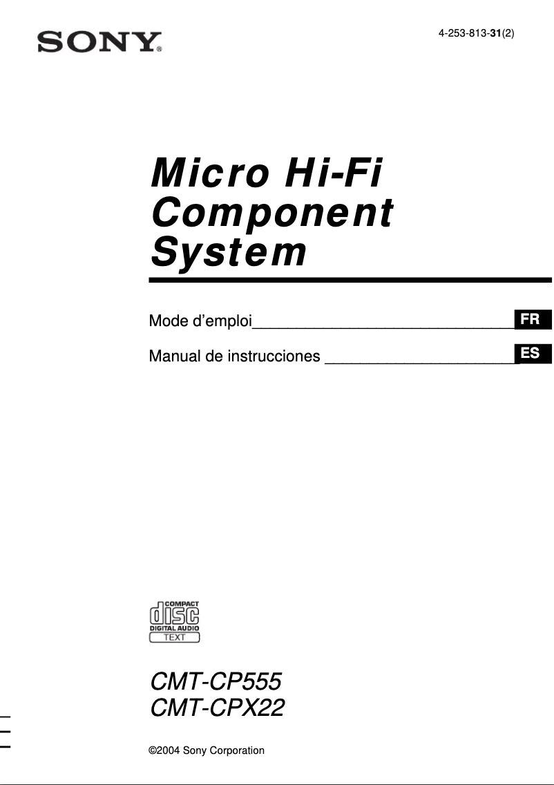 Image de la première page du manuel de l'appareil CMT-CPX22