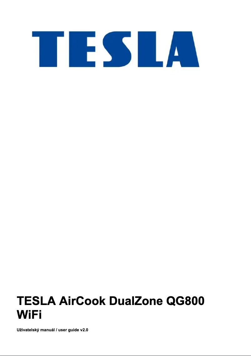 Page 1 de la notice Manuel utilisateur Tesla AirCook & Grill QG800 WiFi