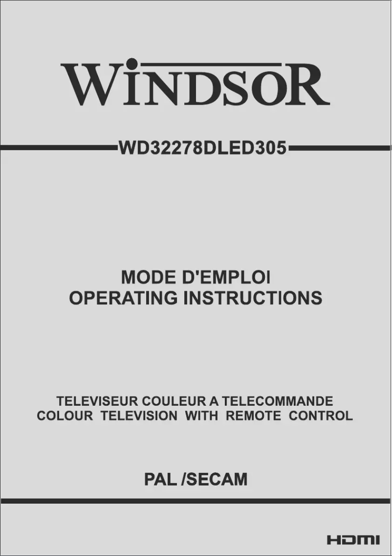 Page n°1 - Manuel utilisateur Windsor WD32278DLED305