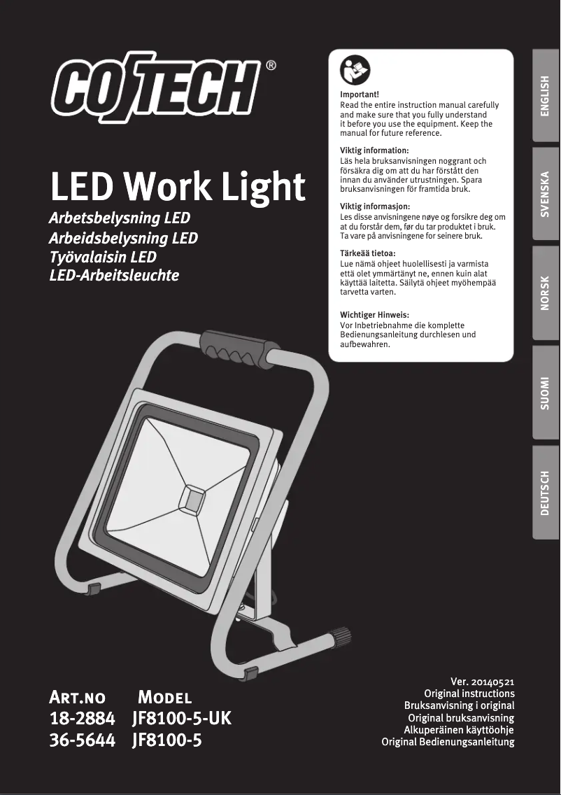 Page n°1 - Manuel utilisateur Cotech JF8100-5