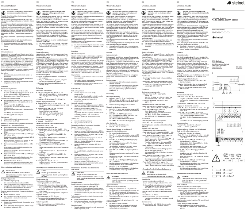 Página 1 del manual Guía de inicio rápido Steinel UA6 KNX
