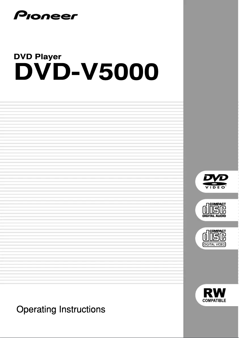 Page 1 de la notice Manuel utilisateur Pioneer DVD-V5000