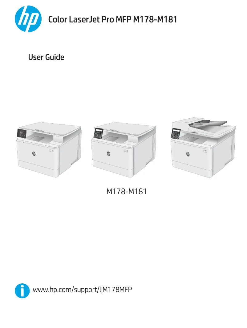Imagen de la primera página del manual del dispositivo LaserJet Pro M180nw
