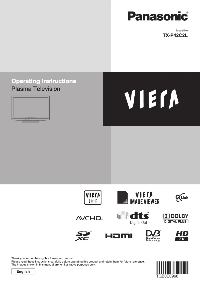 Page 1 de la notice Manuel utilisateur Panasonic Viera TX-P42C2L