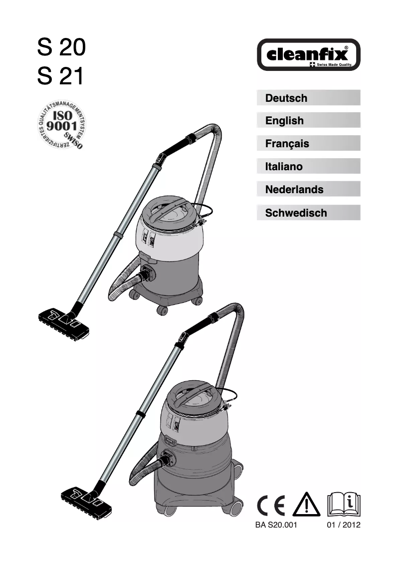 Page 1 de la notice Manuel utilisateur Cleanfix S 20
