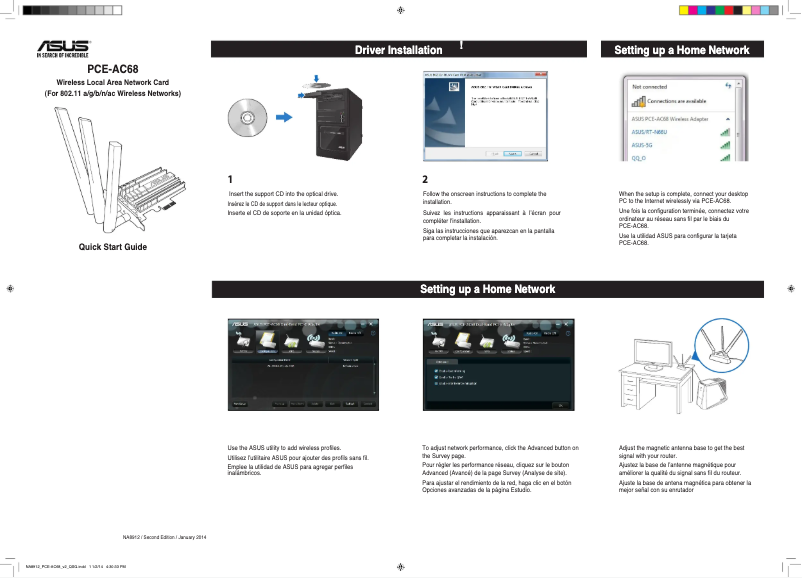 Page 1 de la notice Manuel utilisateur Asus PCE-AC68