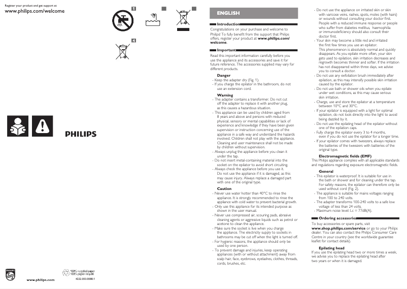 Page n°1 - Manuel utilisateur Philips SatinSoft HP6523