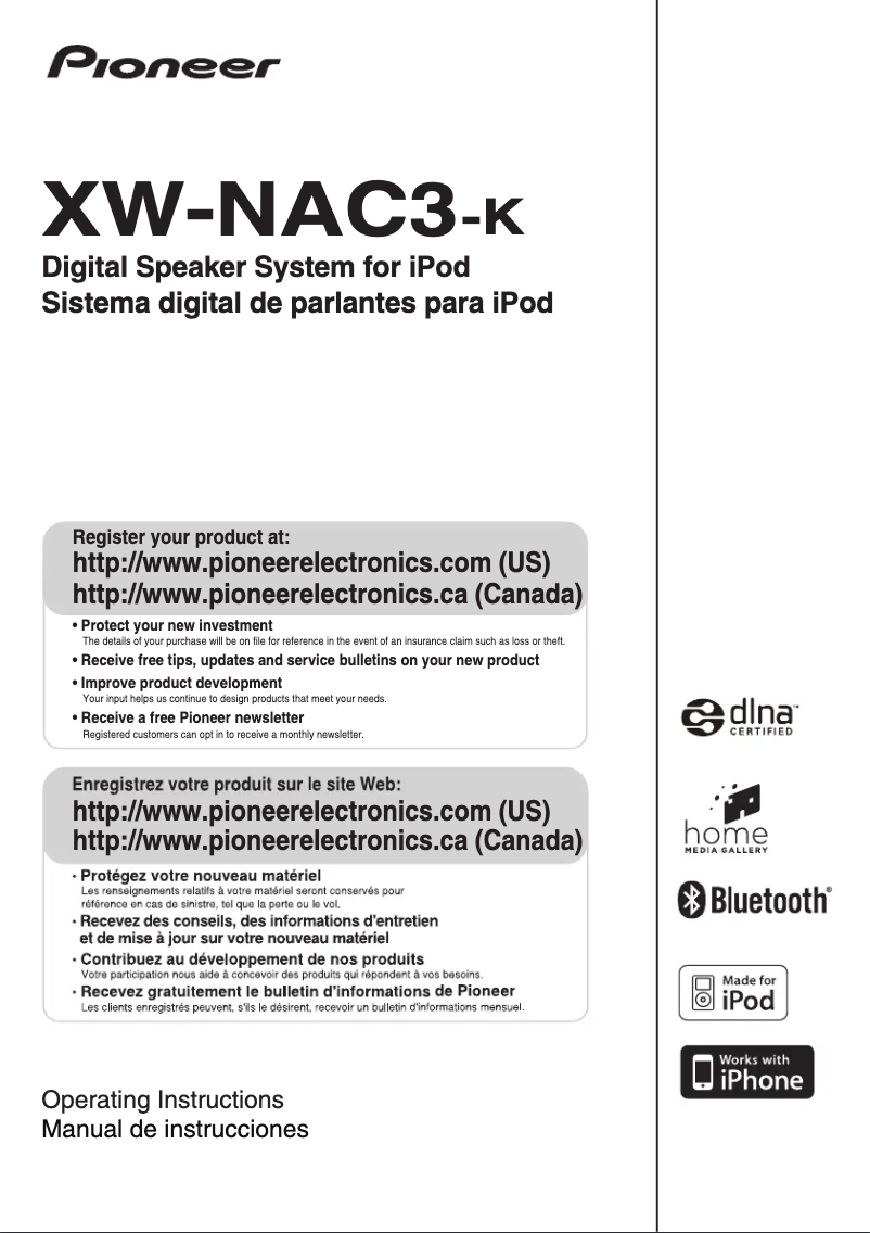 Page n°1 - Manuel utilisateur Pioneer XW-NAC3-K