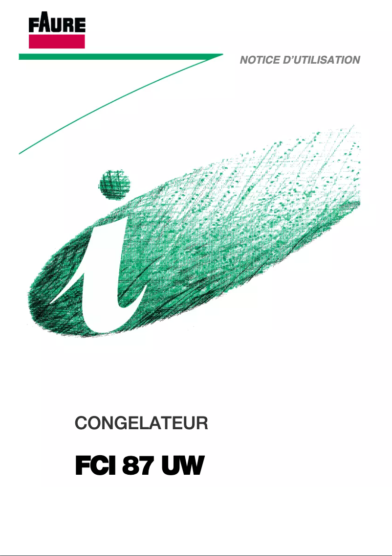 Image de la première page du manuel de l'appareil FCI87UW
