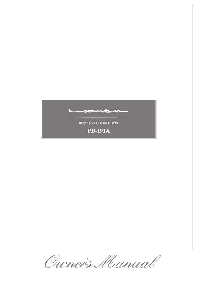 Página 1 del manual Manual de usuario Luxman PD-191A