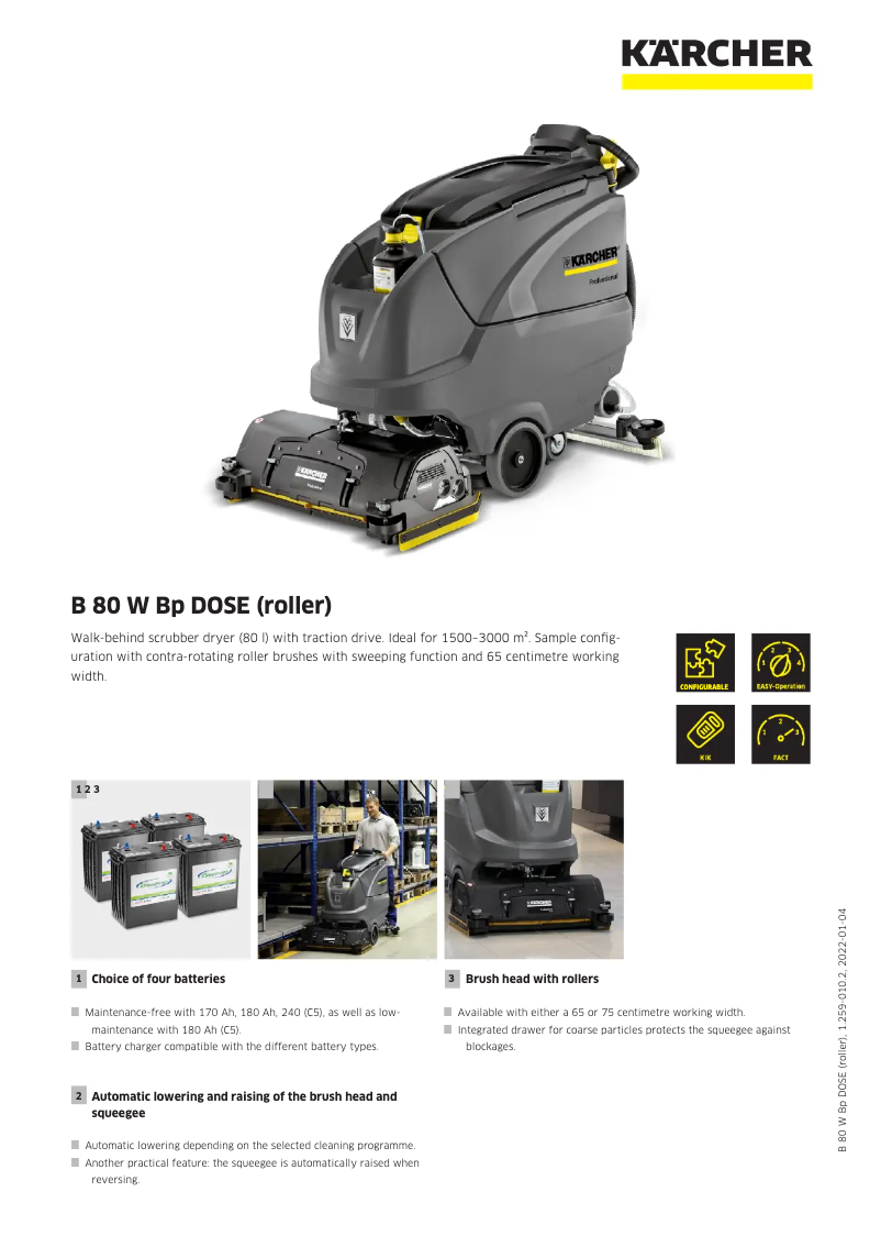 Image de la première page du manuel de l'appareil B 80 W Bp Dose