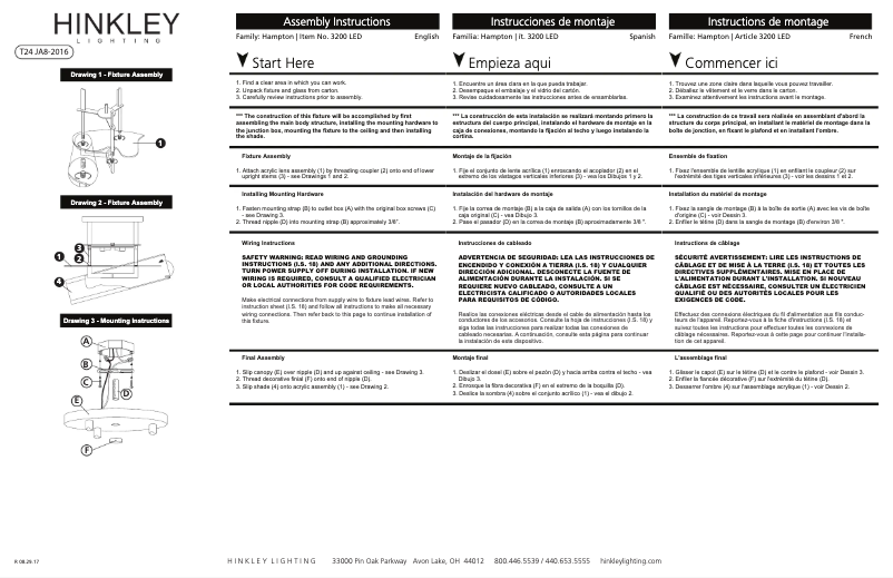 Page n°1 - Manuel utilisateur Hinkley Lighting Hampton 3200AN-LED