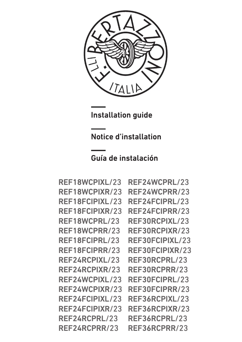 Image de la première page du manuel de l'appareil REF24WCPIXR/23
