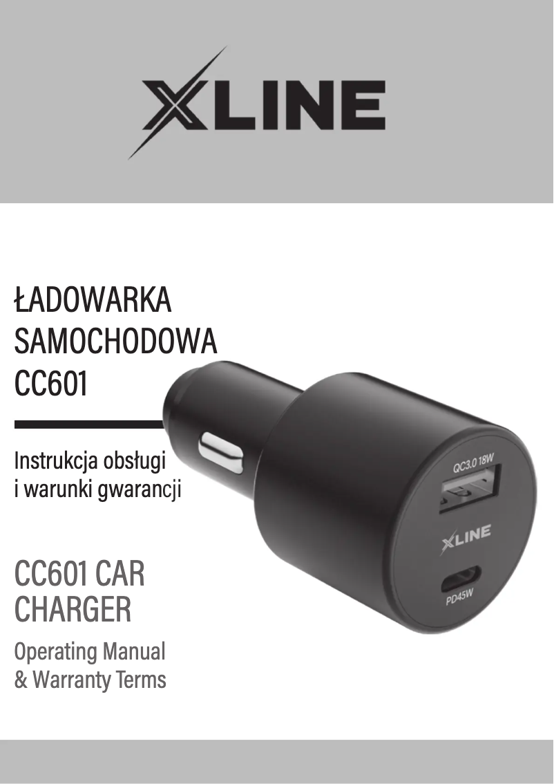 Image de la première page du manuel de l'appareil X-Line CC601