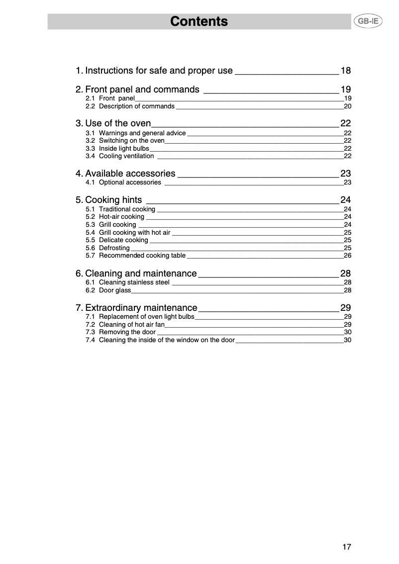 Page 1 de la notice Manuel utilisateur Smeg F 65