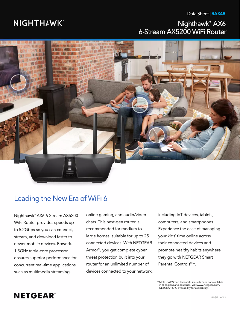 Image de la première page du manuel de l'appareil Nighthawk RAX48