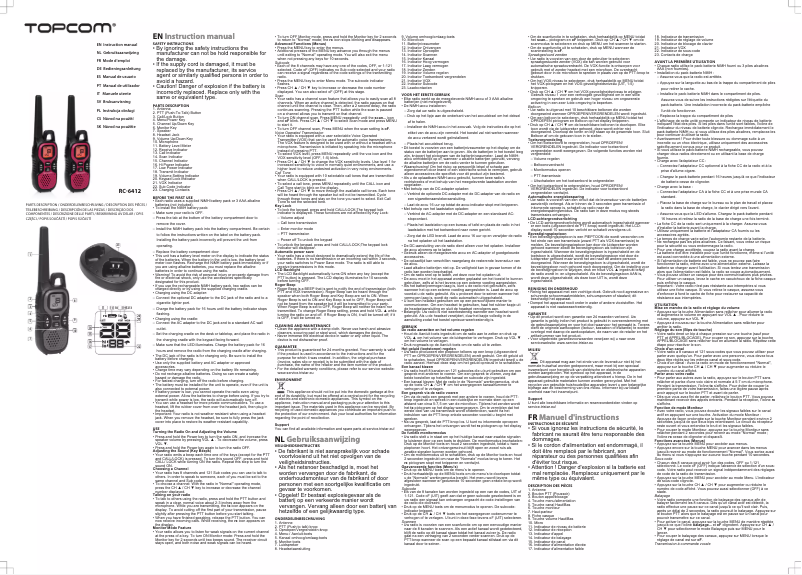 Page 1 de la notice Manuel utilisateur Topcom RC-6412