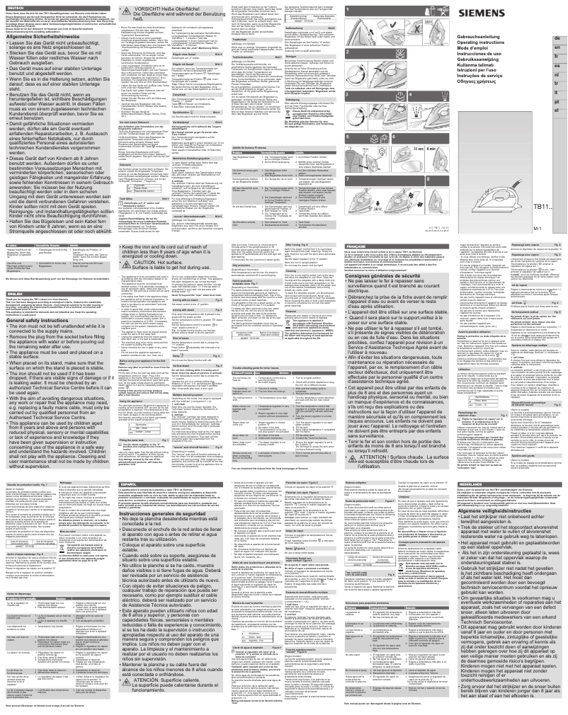 Page 1 de la notice Manuel utilisateur Siemens TB11316