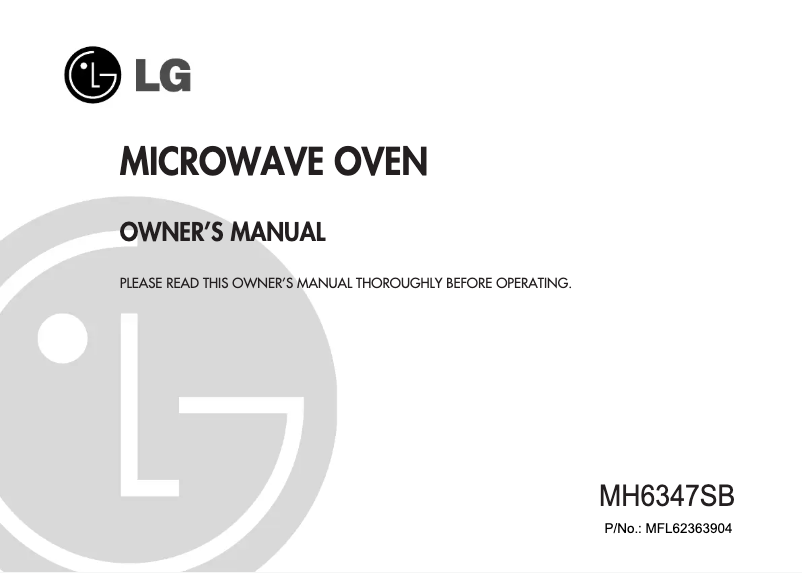 Page n°1 - Manuel utilisateur LG MH6347SB